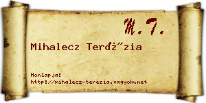 Mihalecz Terézia névjegykártya